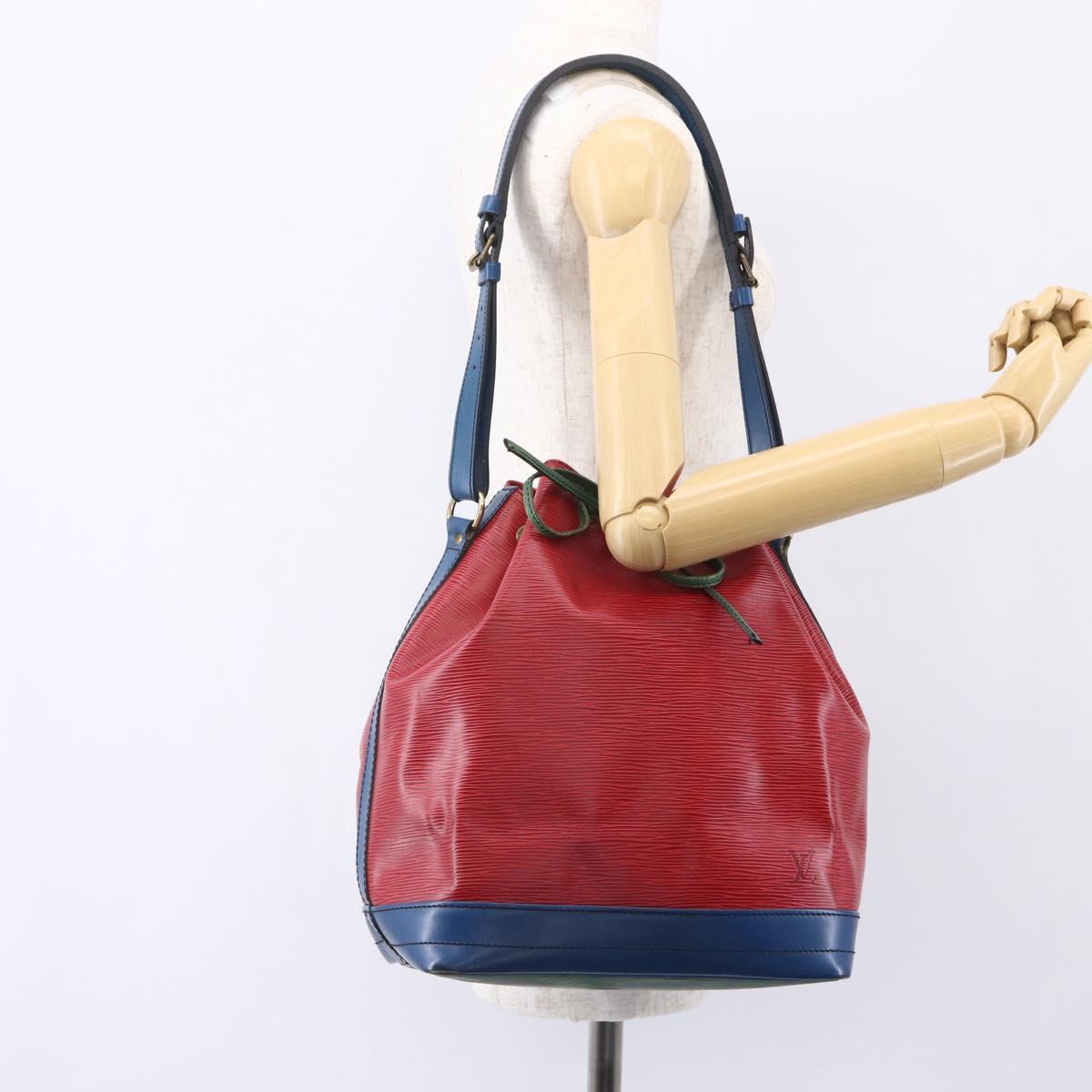 LOUIS VUITTON Epi Tricolor Noe Shoulder Bag Blue Red Green M44082 LV Auth ka364
