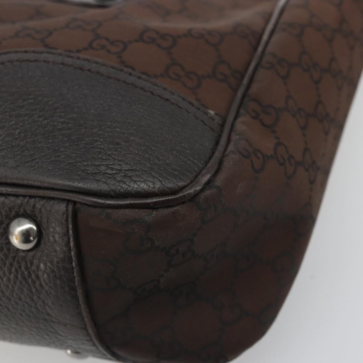 GUCCI GG Canvas Web Sherry Line Bag Nylon Outlet Brown Silver 293592 Auth ka3641