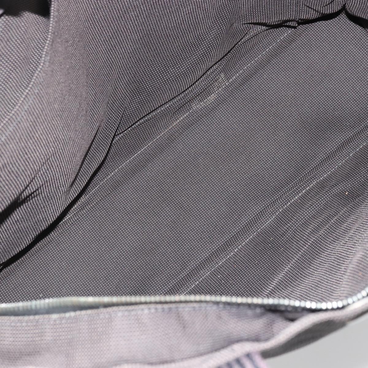 HERMES Her Line Tote MM Bag Canvas Gray Silver Auth ka3644
