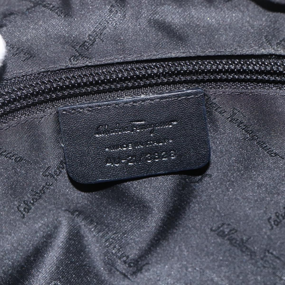 Salvatore Ferragamo Shoulder Bag Canvas Black Silver Auth ka3648