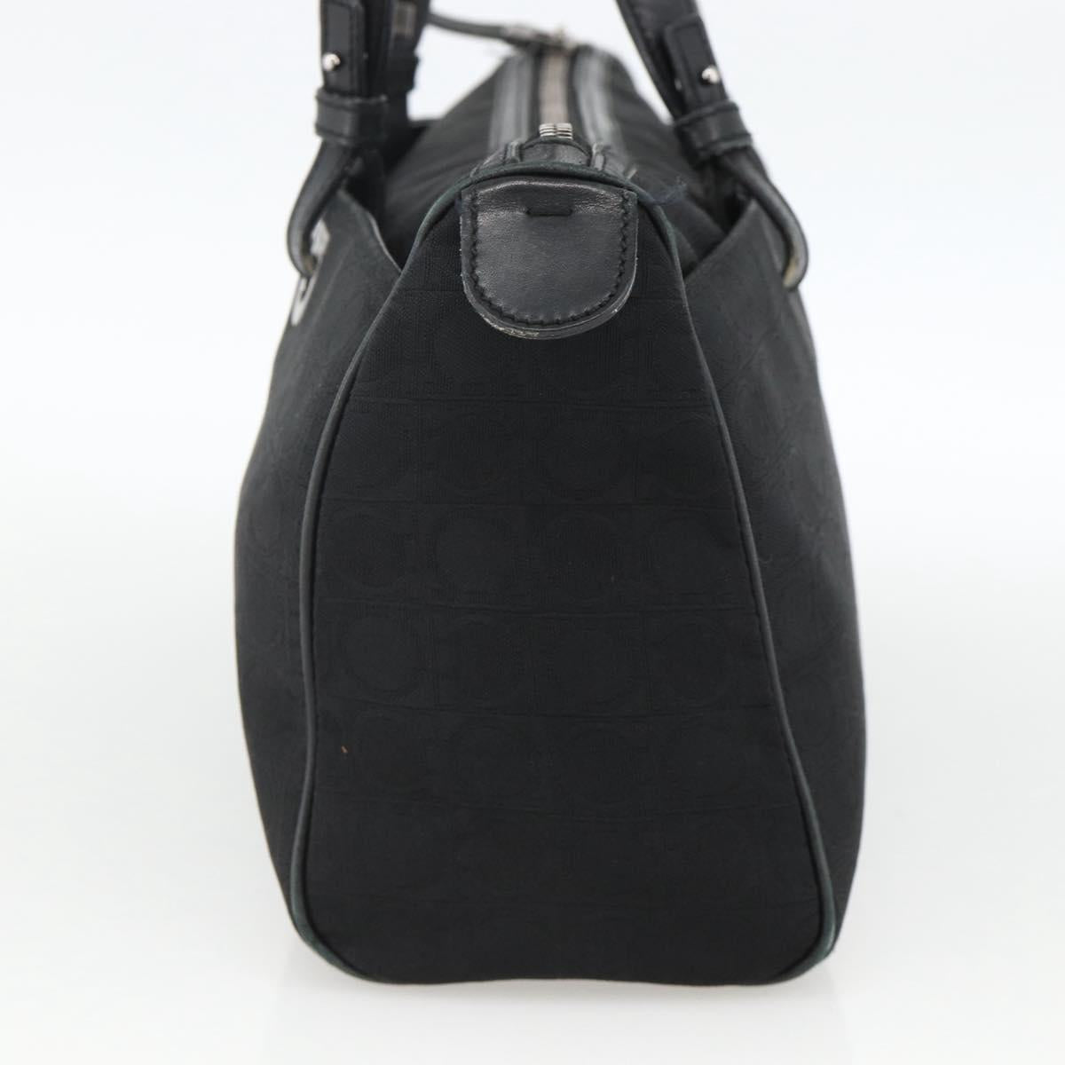 Salvatore Ferragamo Shoulder Bag Canvas Black Silver Auth ka3648