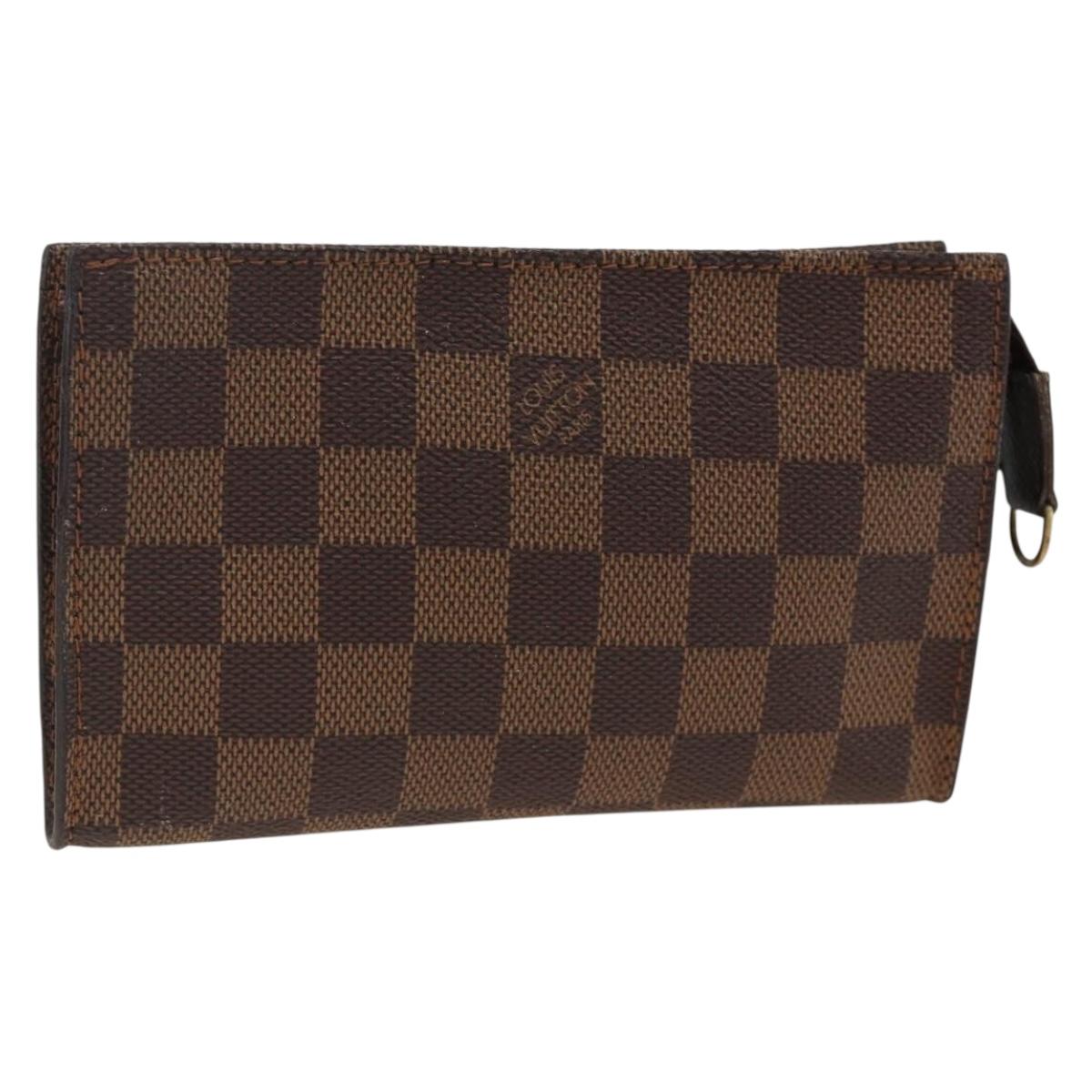 LOUIS VUITTON Damier Ebene Marais Pouch LV Auth ka3649