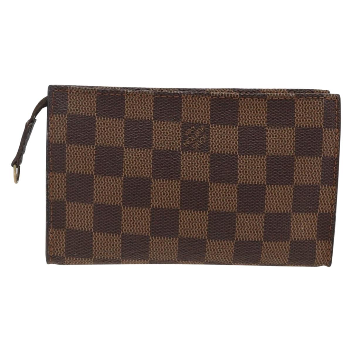 LOUIS VUITTON Damier Ebene Marais Pouch LV Auth ka3649