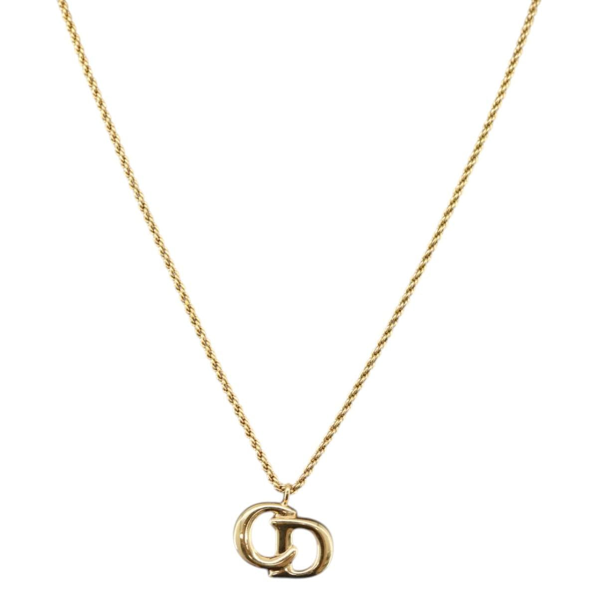 Christian Dior Necklace metal Gold Auth ka3695A