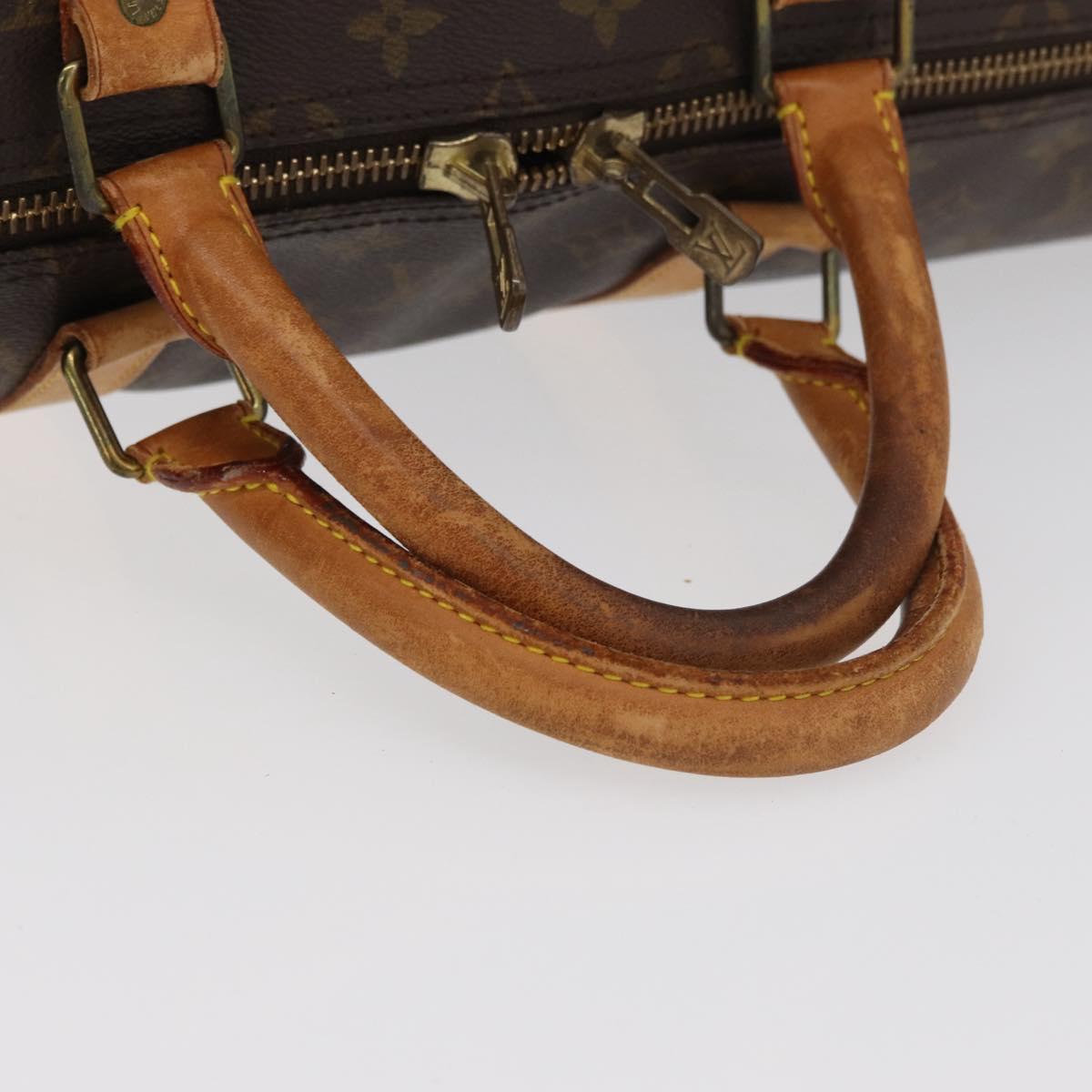 LOUIS VUITTON Monogram Keepall Bandouliere 55 Boston Bag M41414 LV Auth ka3701