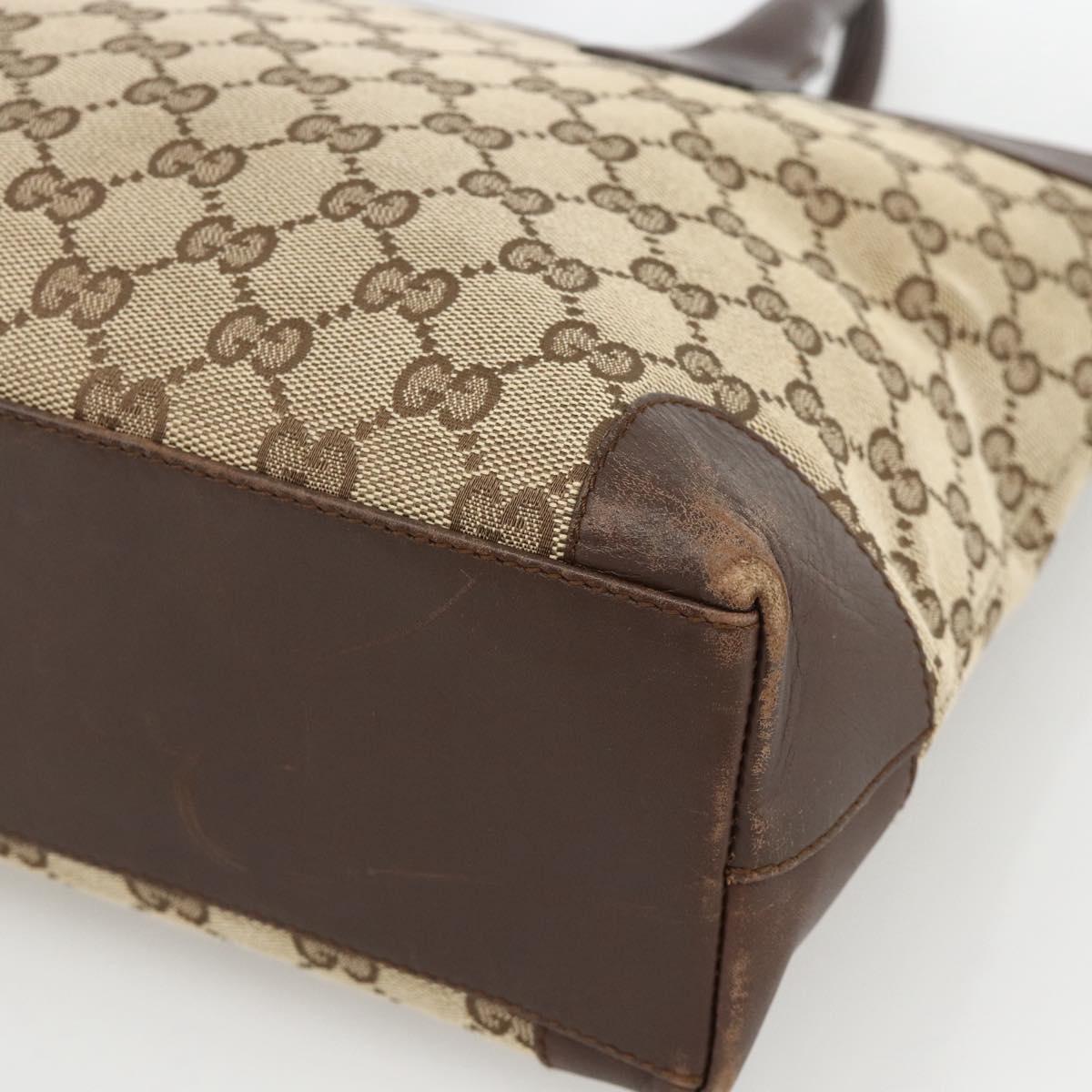 GUCCI GG Canvas Hand Bag Beige Gold 002 1119 Auth ka3702