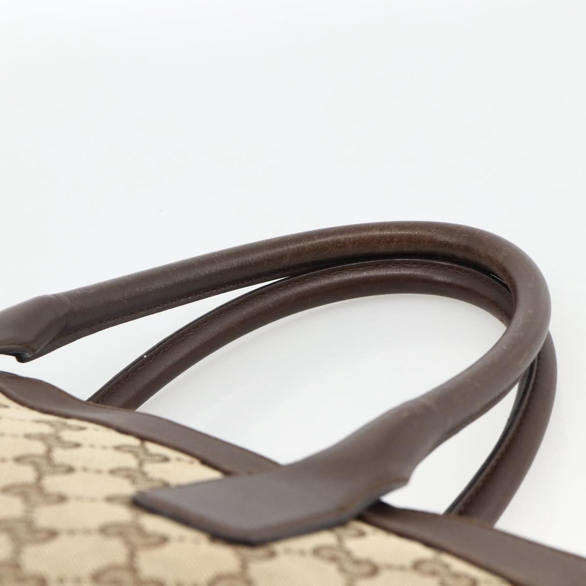 GUCCI GG Canvas Hand Bag Beige Gold 002 1119 Auth ka3702