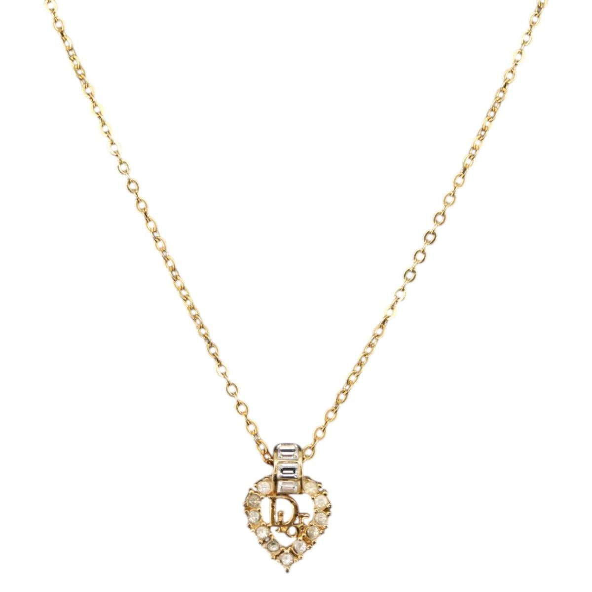 Christian Dior Necklace metal Gold Auth ka3707A
