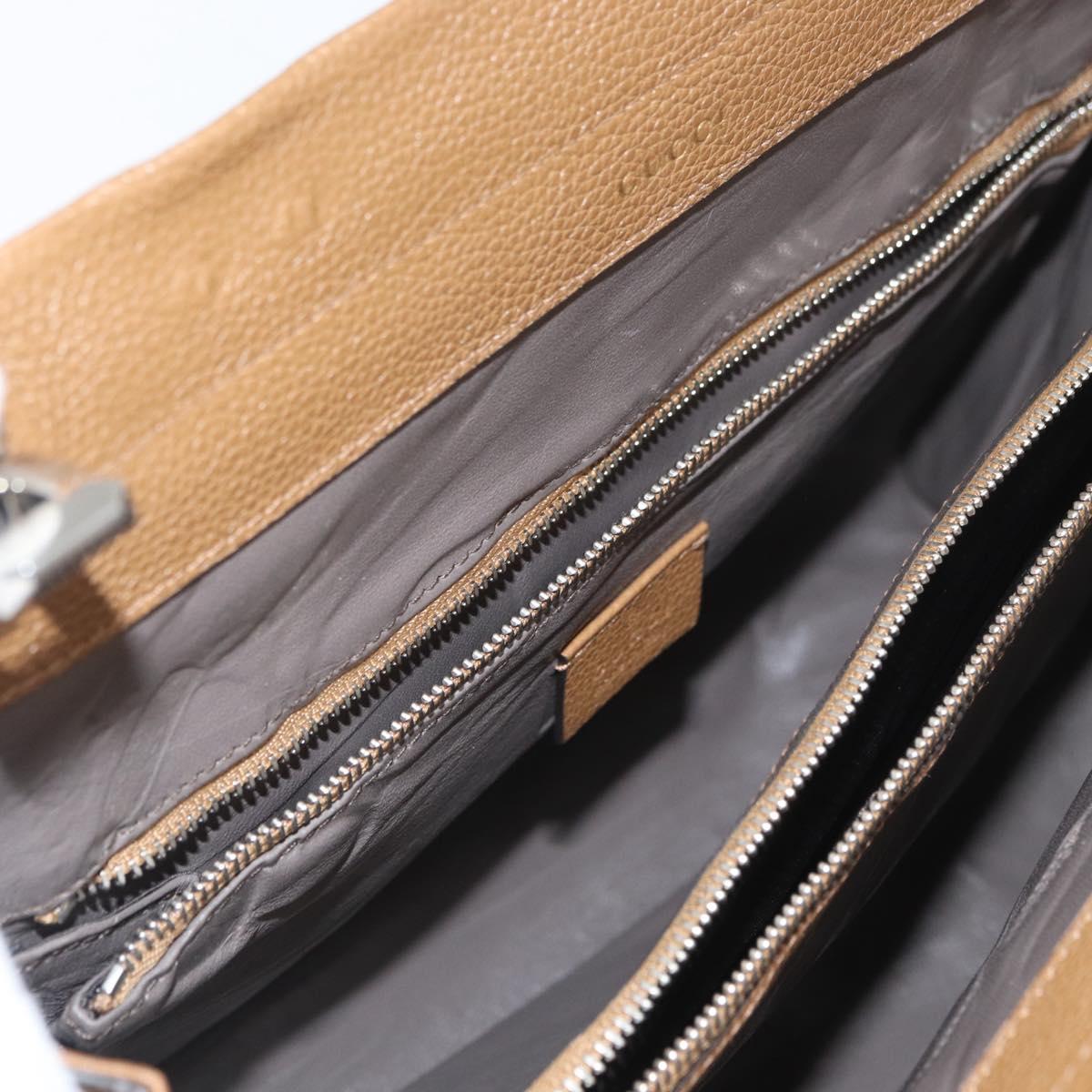 GUCCI Zumi Hand Bag Leather 2way Brown Silver 564714 Auth ka3735