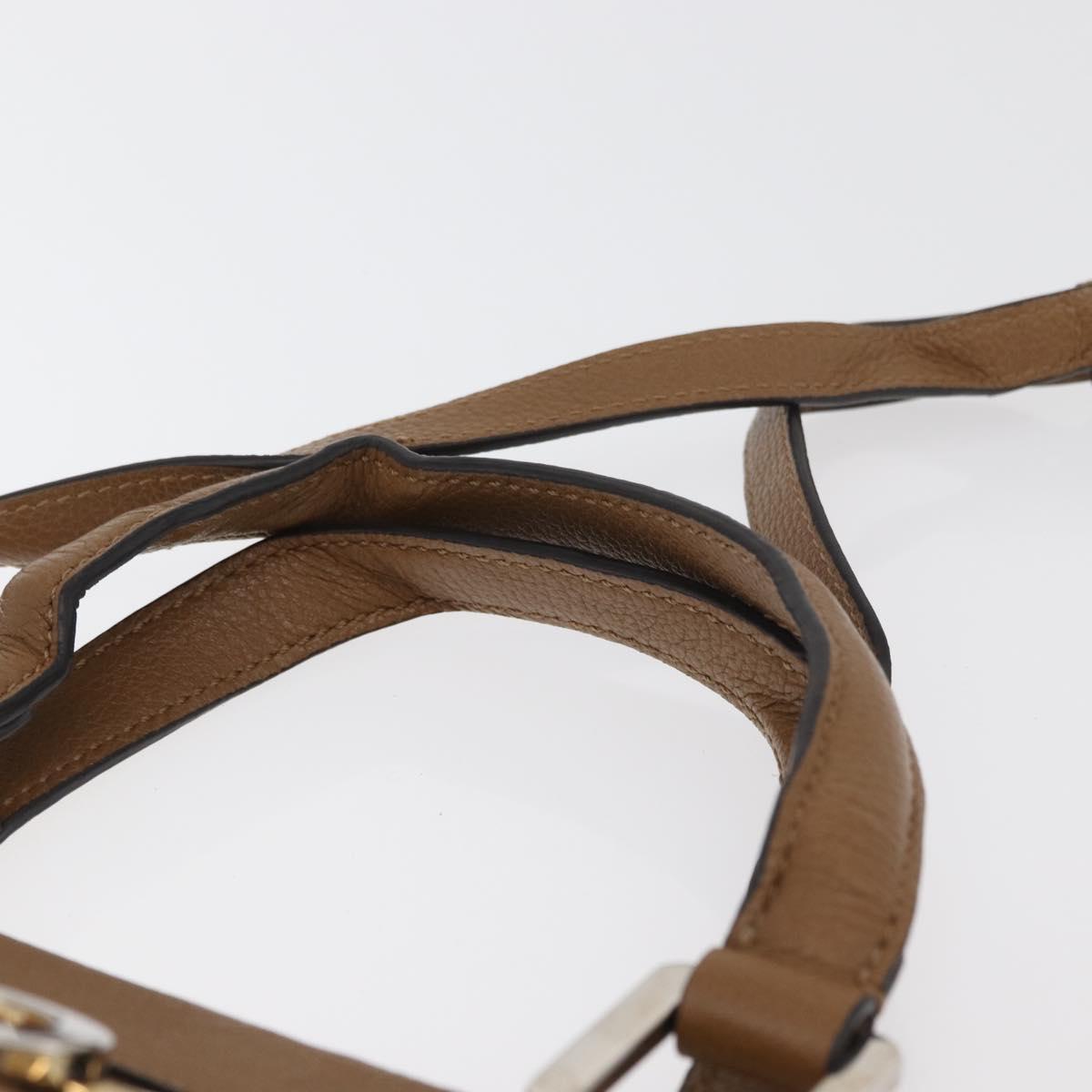 GUCCI Zumi Hand Bag Leather 2way Brown Silver 564714 Auth ka3735