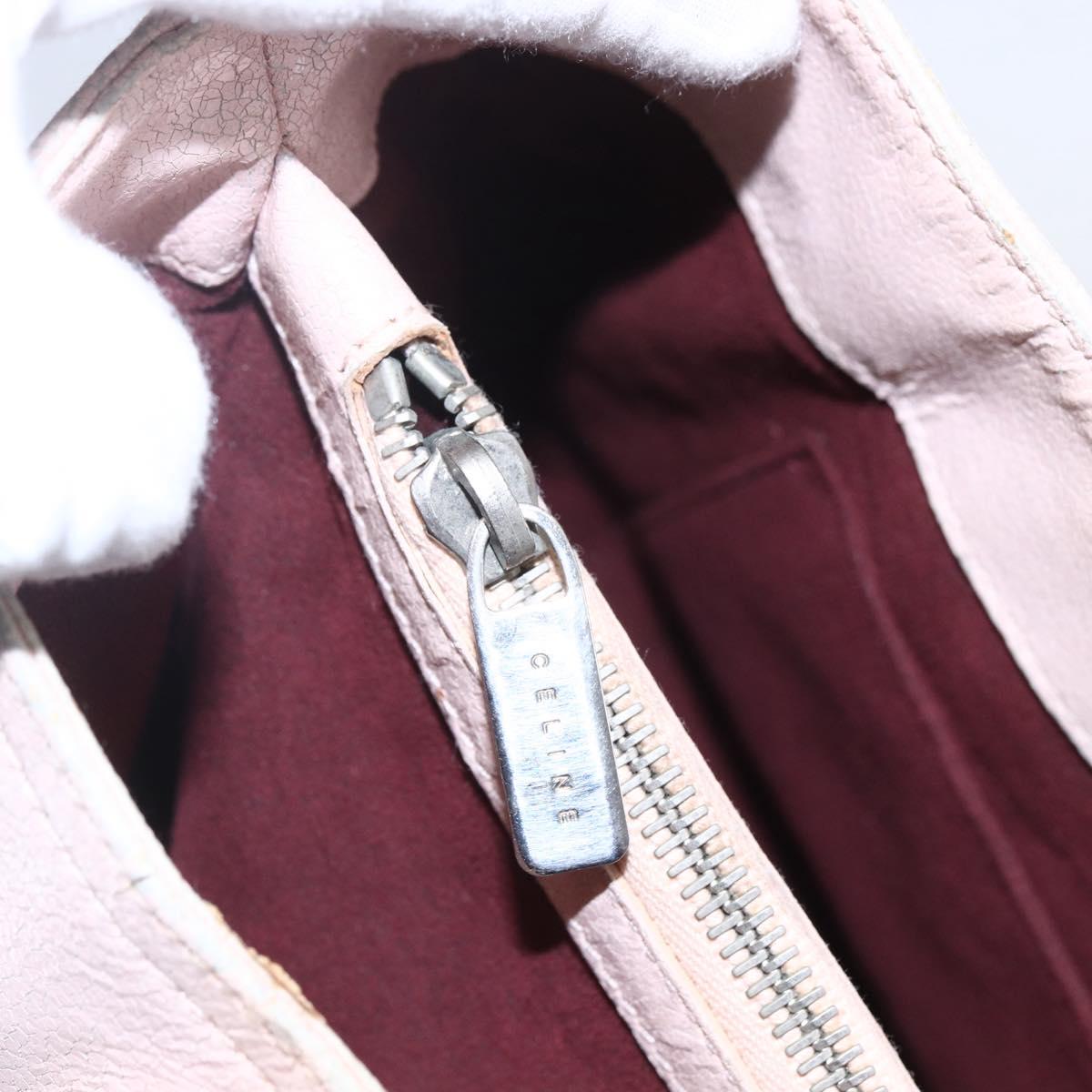 CELINE Boogie bag Hand Bag Leather Pink Silver Auth ka374