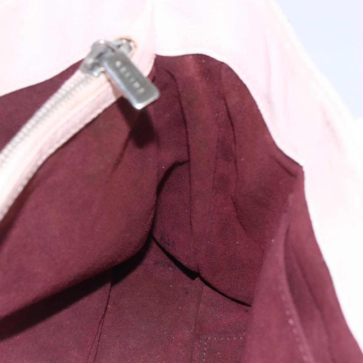 CELINE Boogie bag Hand Bag Leather Pink Silver Auth ka374