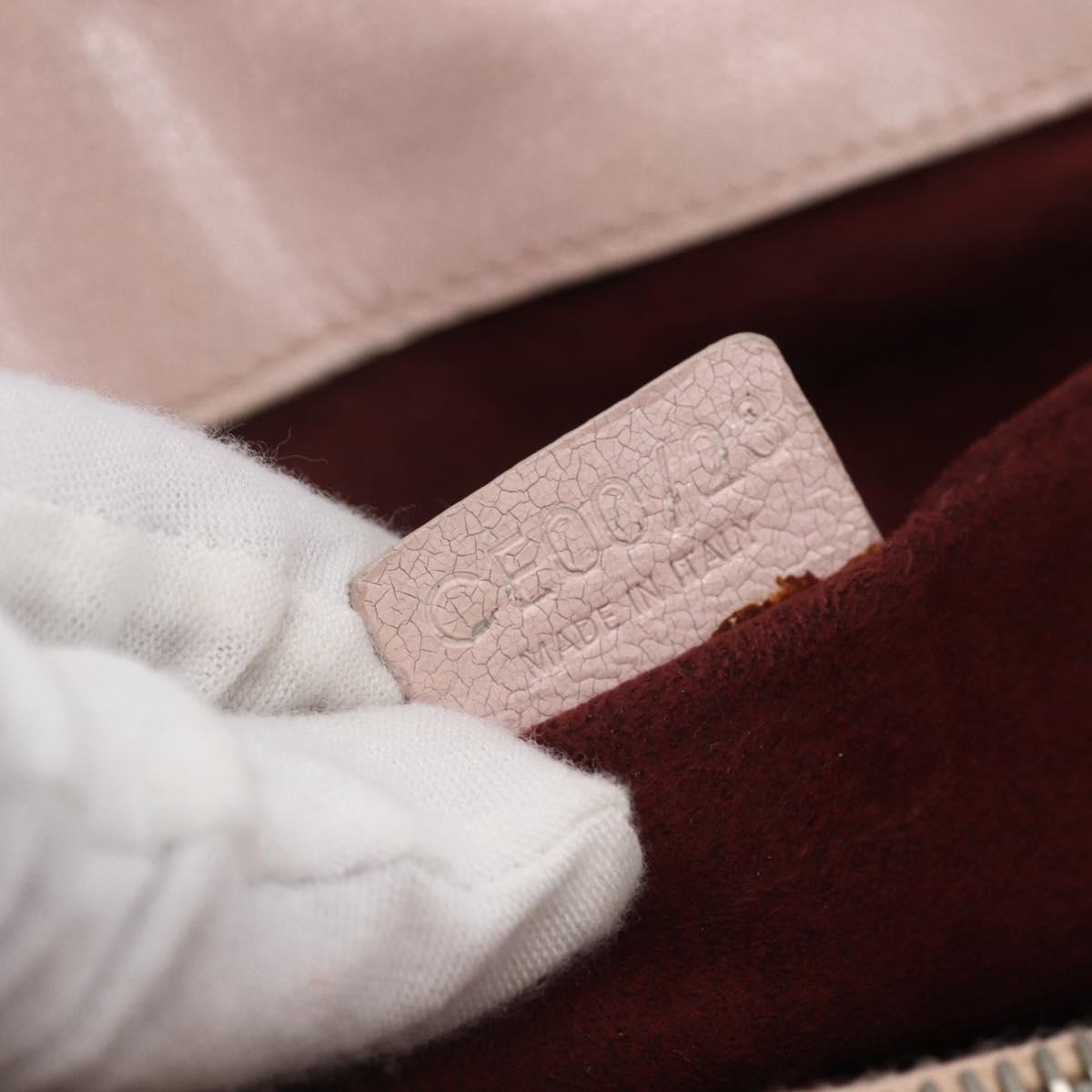 CELINE Boogie bag Hand Bag Leather Pink Silver Auth ka374