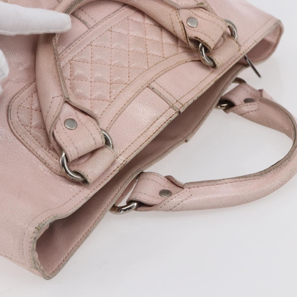 CELINE Boogie bag Hand Bag Leather Pink Silver Auth ka374