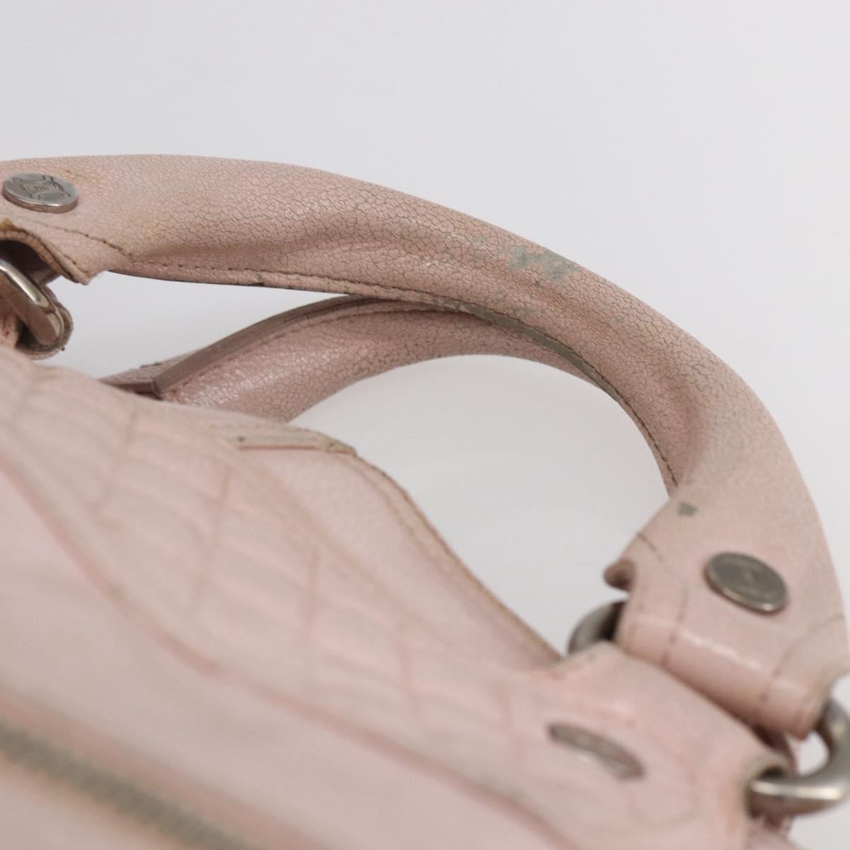 CELINE Boogie bag Hand Bag Leather Pink Silver Auth ka374