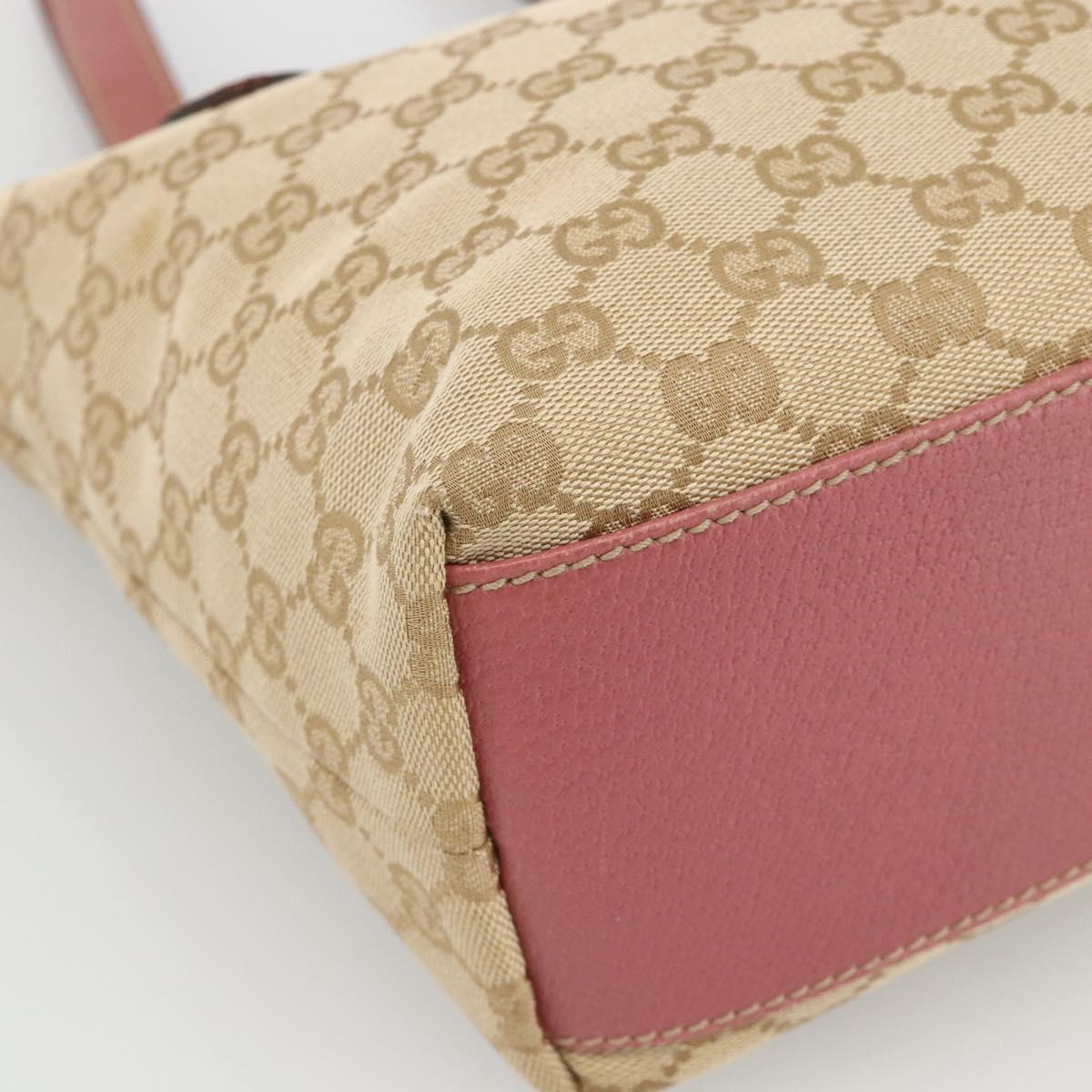GUCCI GG Canvas Tote Bag Beige Gold 153361 Auth ka3773