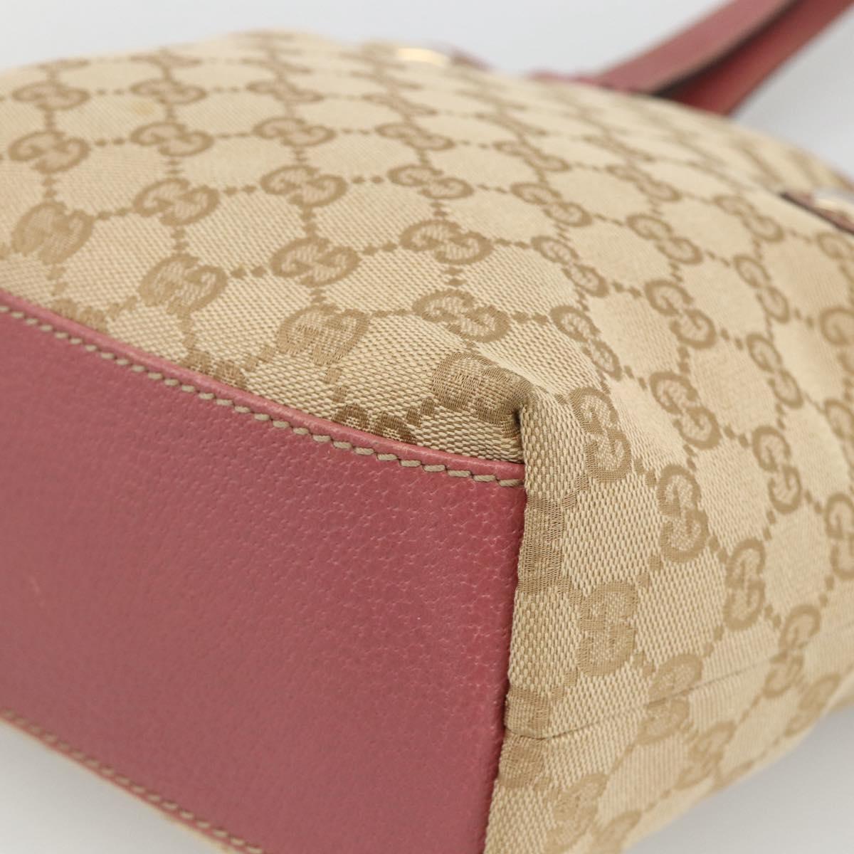 GUCCI GG Canvas Tote Bag Beige Gold 153361 Auth ka3773
