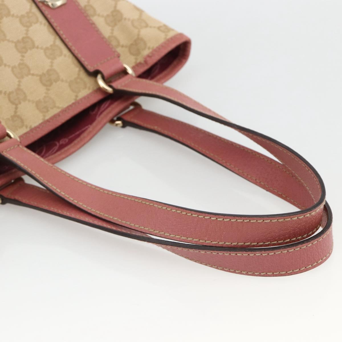 GUCCI GG Canvas Tote Bag Beige Gold 153361 Auth ka3773
