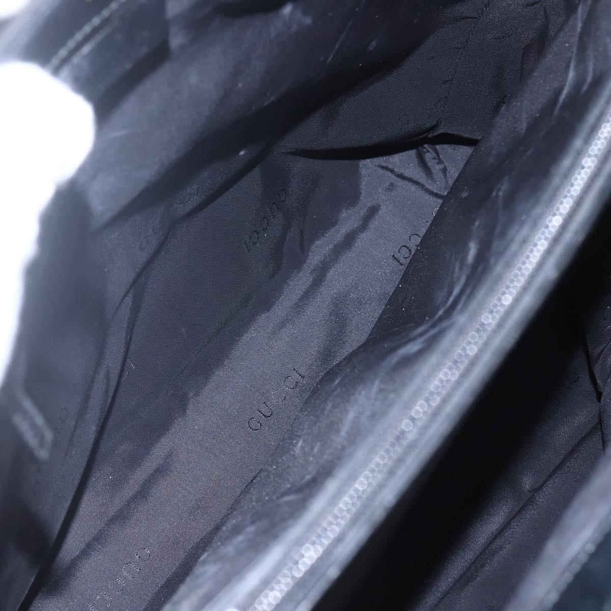 GUCCI GG Supreme Bamboo Shoulder Bag PVC Nylon 3 Set Beige Black Auth ka378