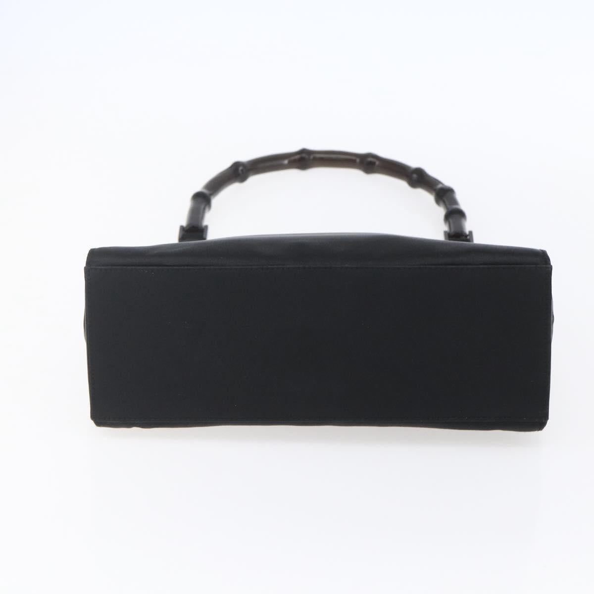 GUCCI GG Supreme Bamboo Shoulder Bag PVC Nylon 3 Set Beige Black Auth ka378
