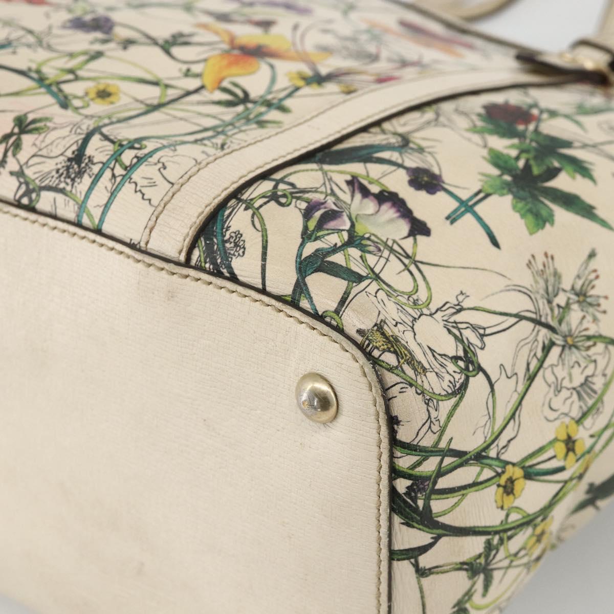 GUCCI Tote Bag PVC Ivory Gold 309613 Auth ka3786
