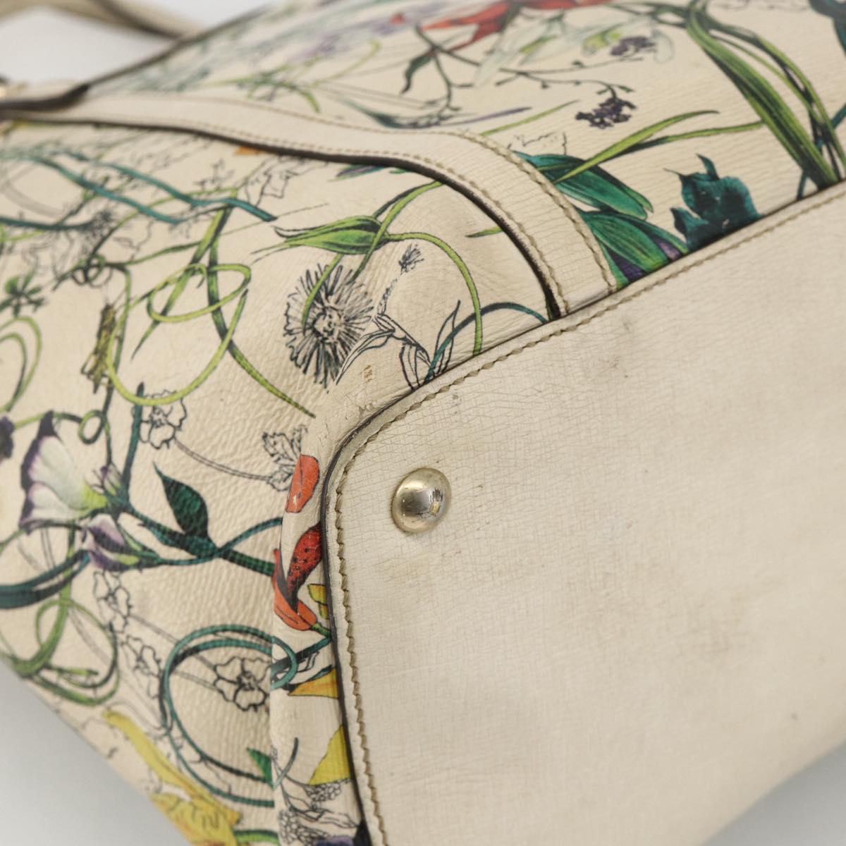 GUCCI Tote Bag PVC Ivory Gold 309613 Auth ka3786