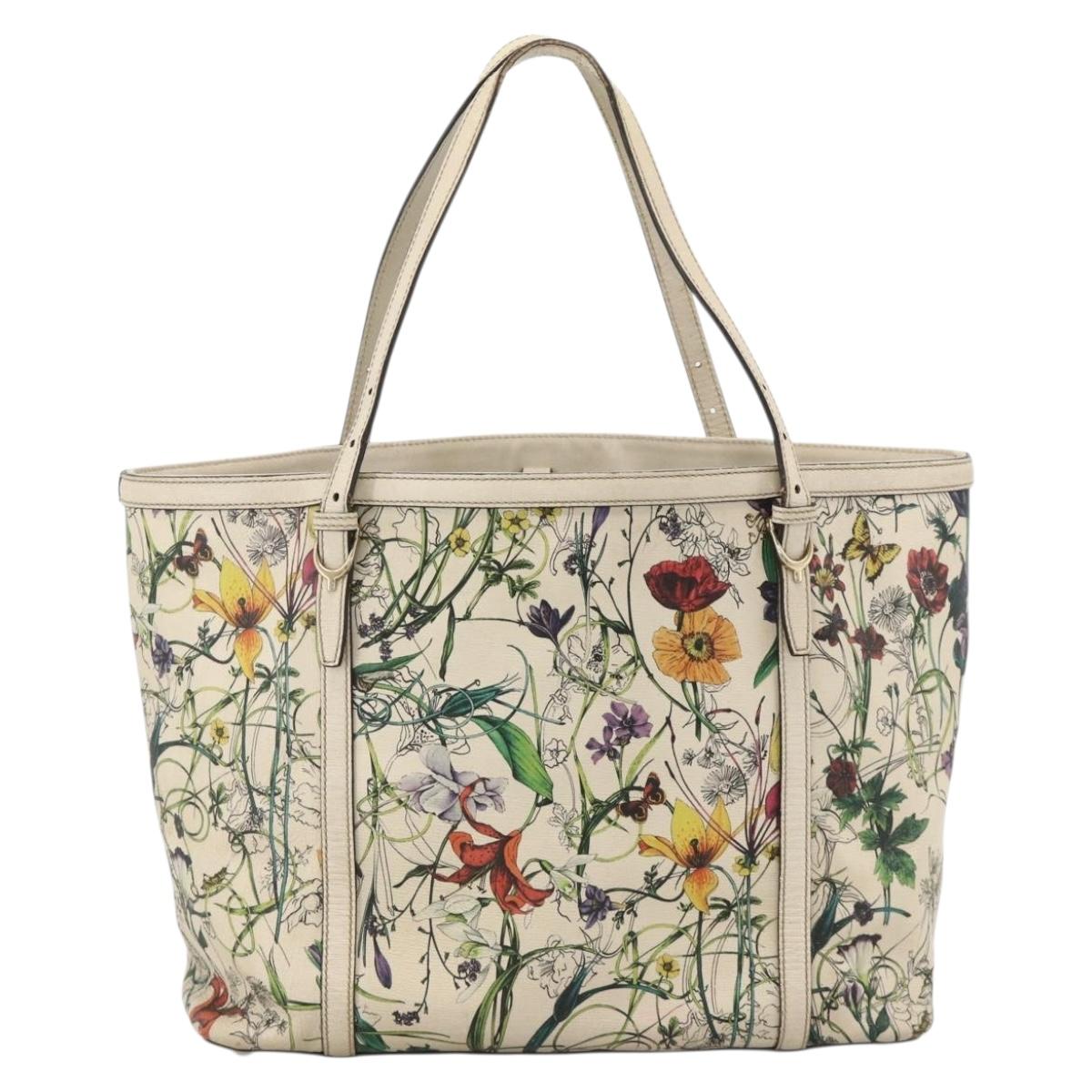 GUCCI Tote Bag PVC Ivory Gold 309613 Auth ka3786