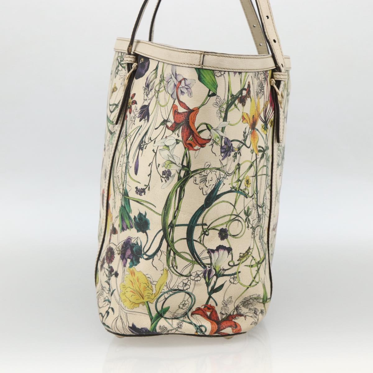 GUCCI Tote Bag PVC Ivory Gold 309613 Auth ka3786