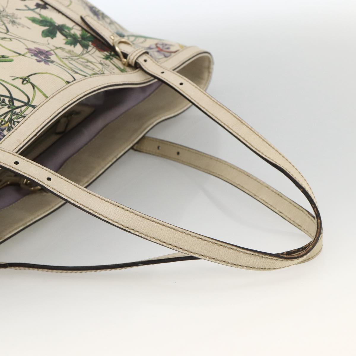 GUCCI Tote Bag PVC Ivory Gold 309613 Auth ka3786