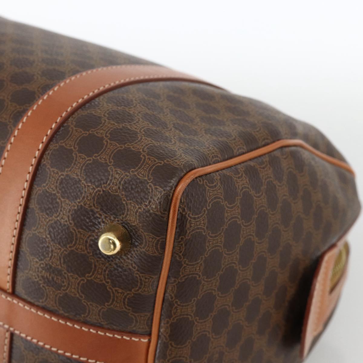 CELINE Macadam Canvas Hand Bag PVC Leather Brown Gold Auth ka3794