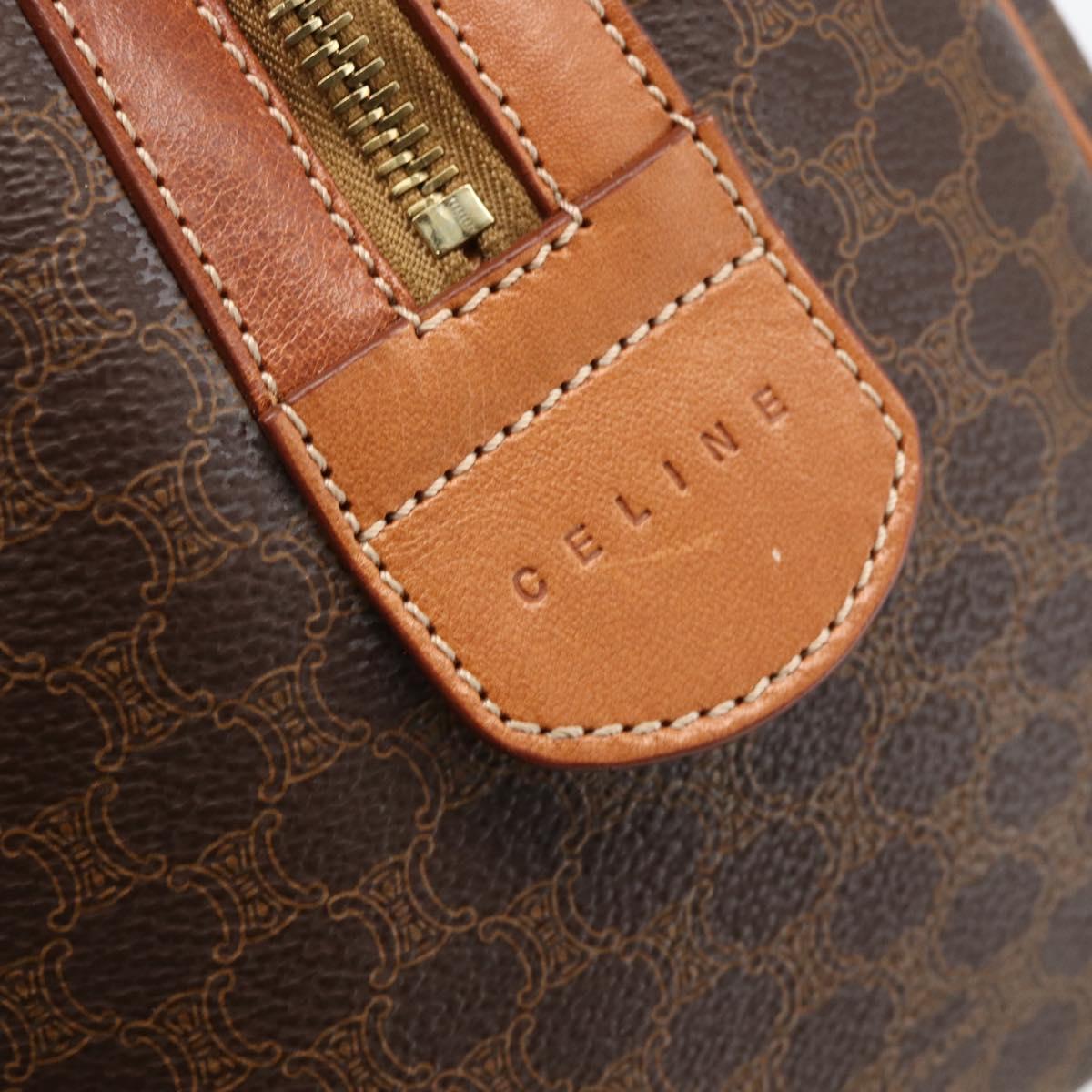 CELINE Macadam Canvas Hand Bag PVC Leather Brown Gold Auth ka3794