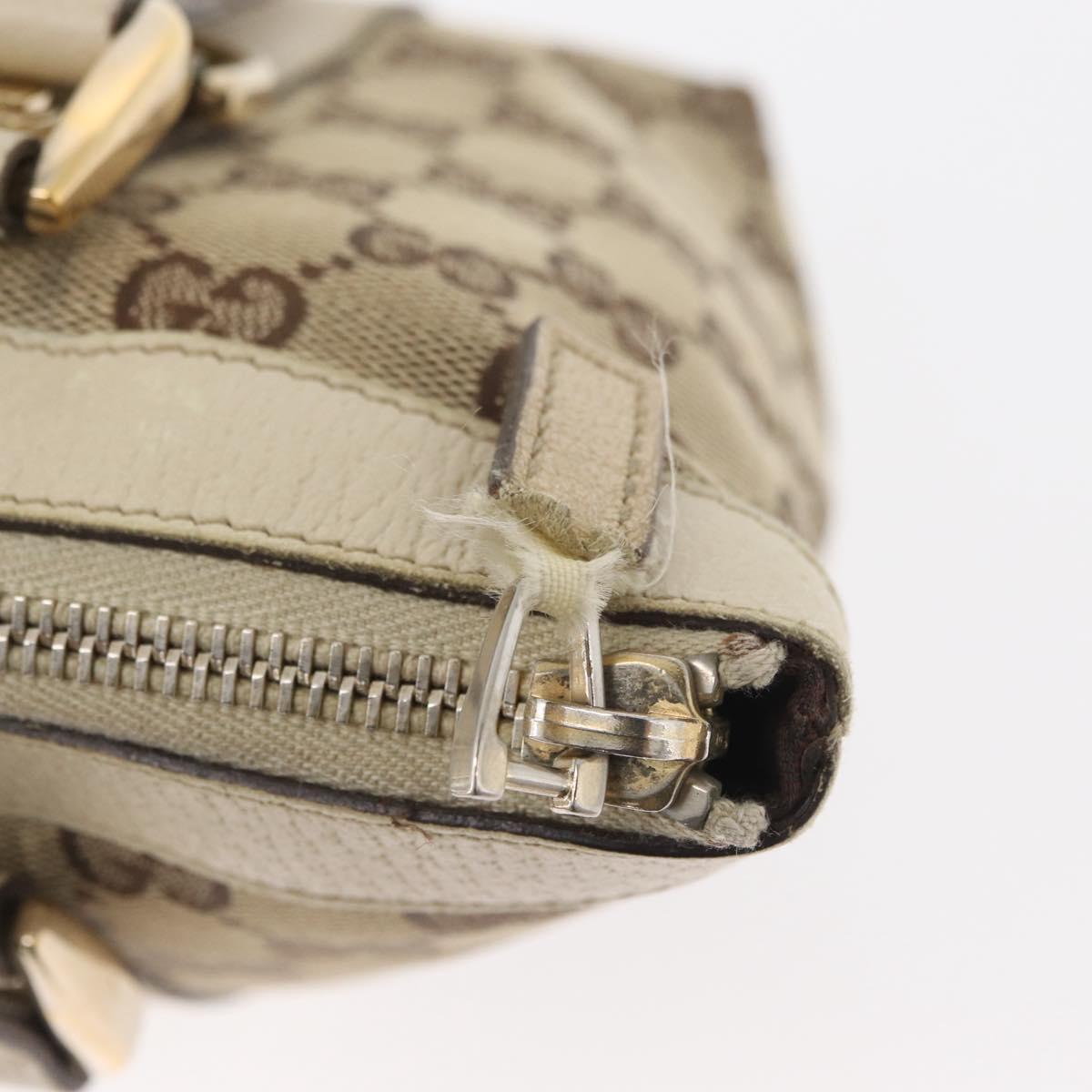 GUCCI Abbey GG Canvas Hand Bag Beige Gold 141471 Auth ka3796