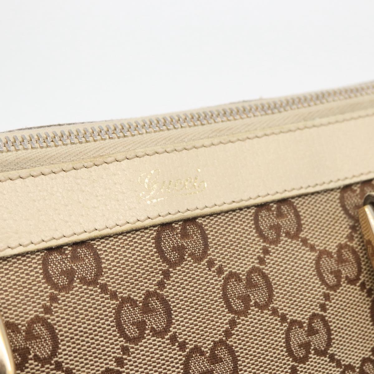GUCCI Abbey GG Canvas Hand Bag Beige Gold 141471 Auth ka3796
