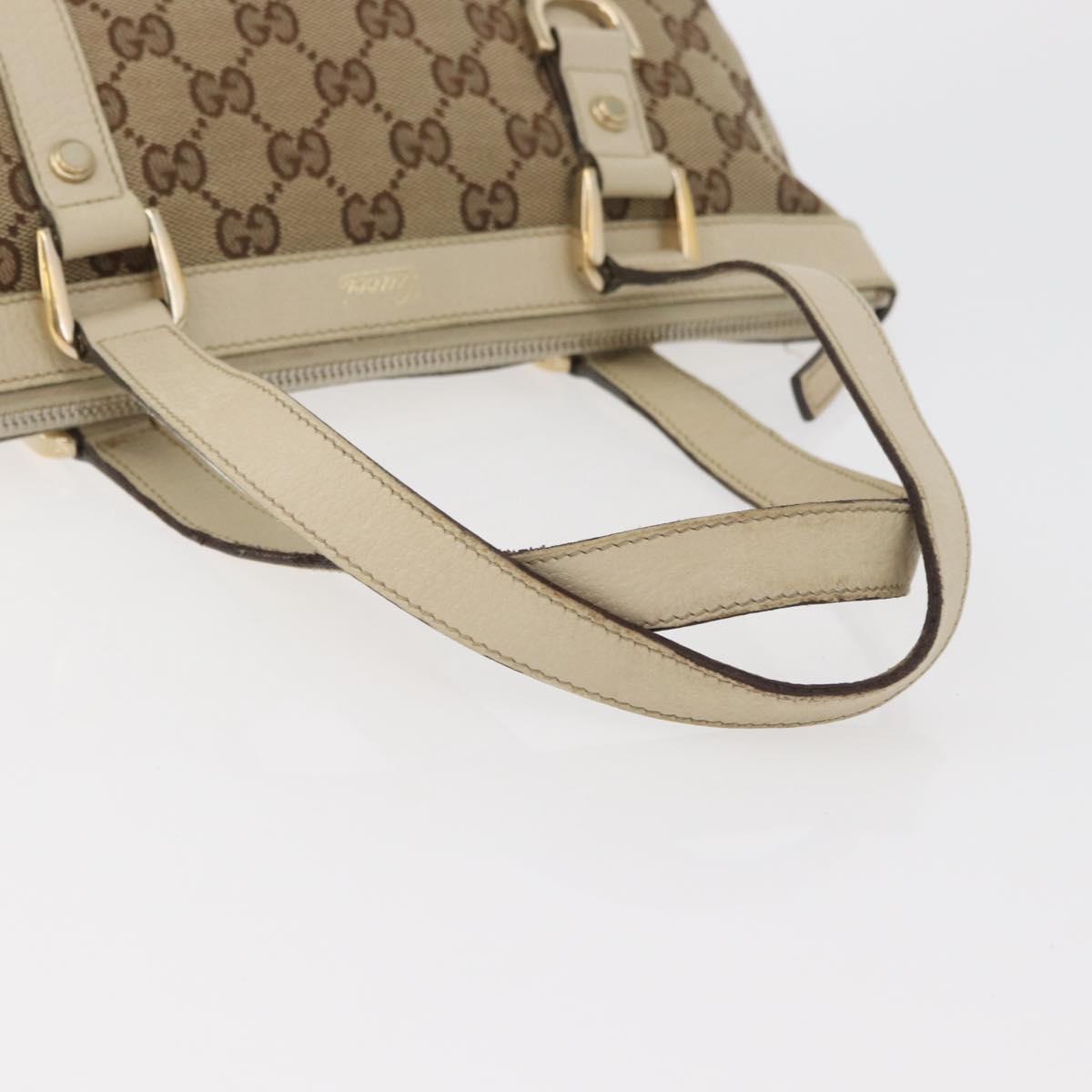 GUCCI Abbey GG Canvas Hand Bag Beige Gold 141471 Auth ka3796