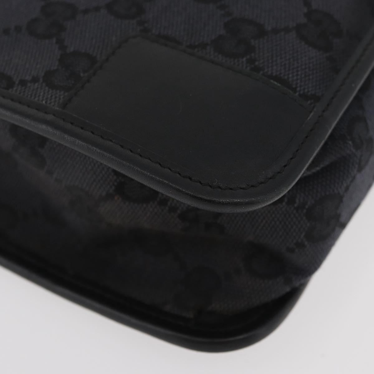GUCCI GG Canvas Hand Bag Black Gold 000 0856 Auth ka3836A