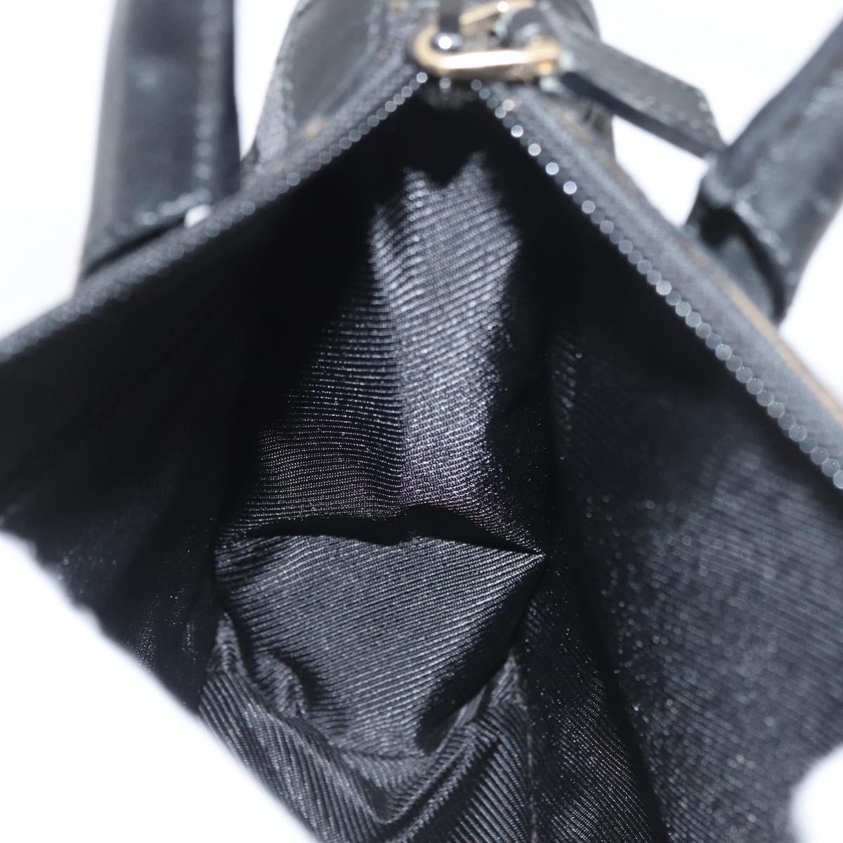 GUCCI GG Canvas Hand Bag Black Gold 000 0856 Auth ka3836A