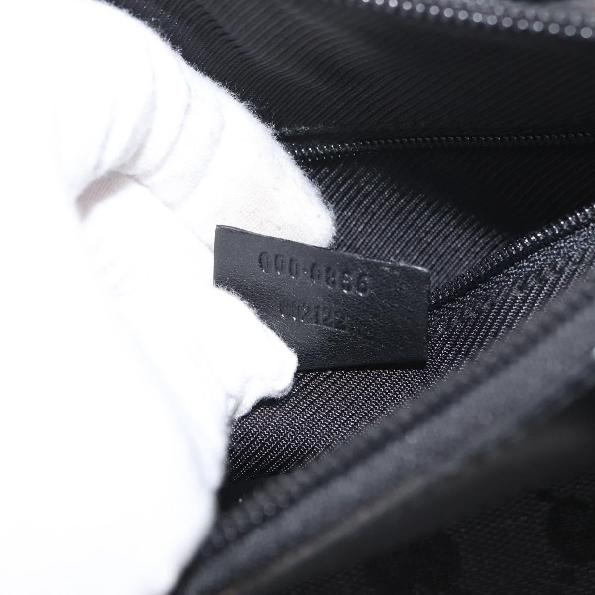 GUCCI GG Canvas Hand Bag Black Gold 000 0856 Auth ka3836A
