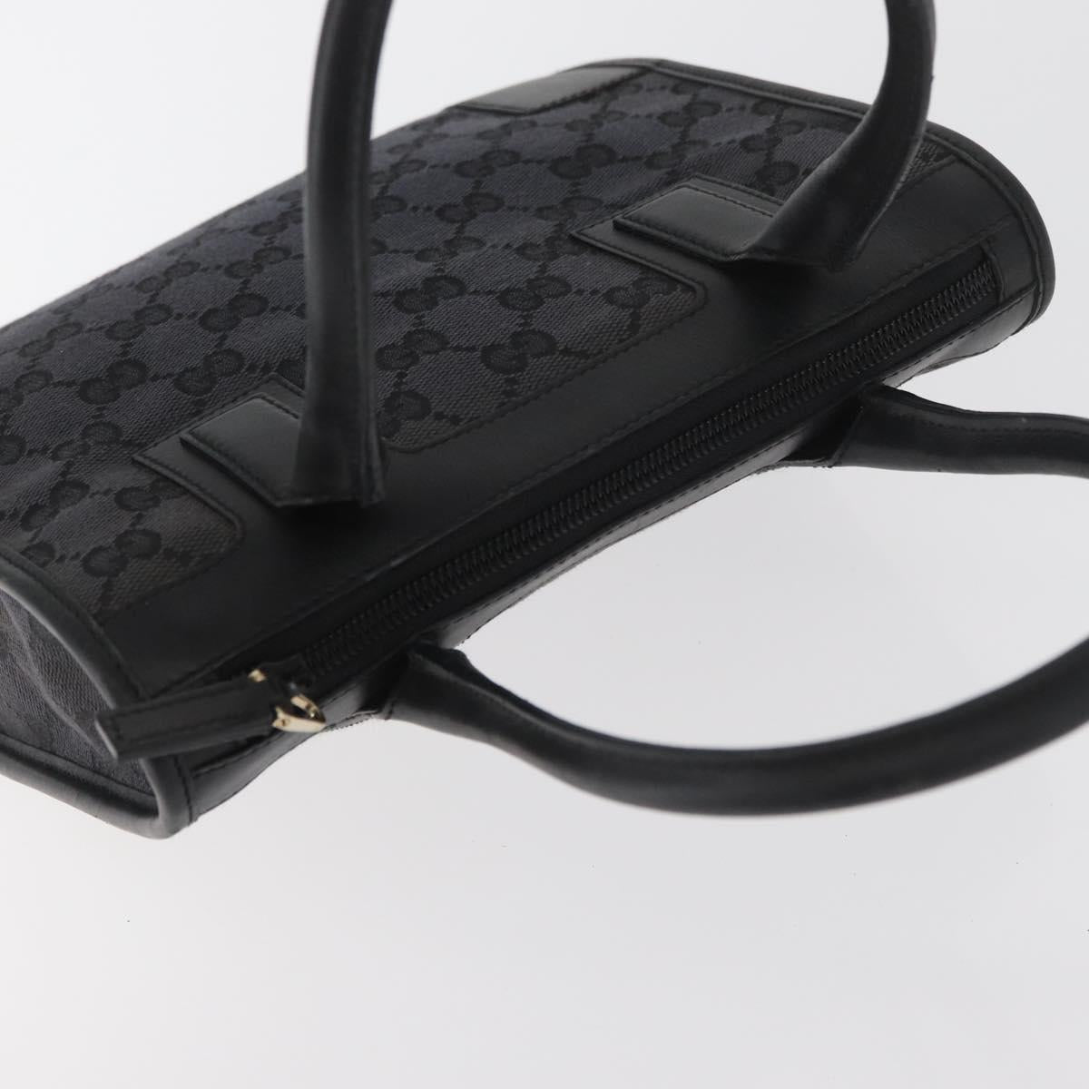 GUCCI GG Canvas Hand Bag Black Gold 000 0856 Auth ka3836A