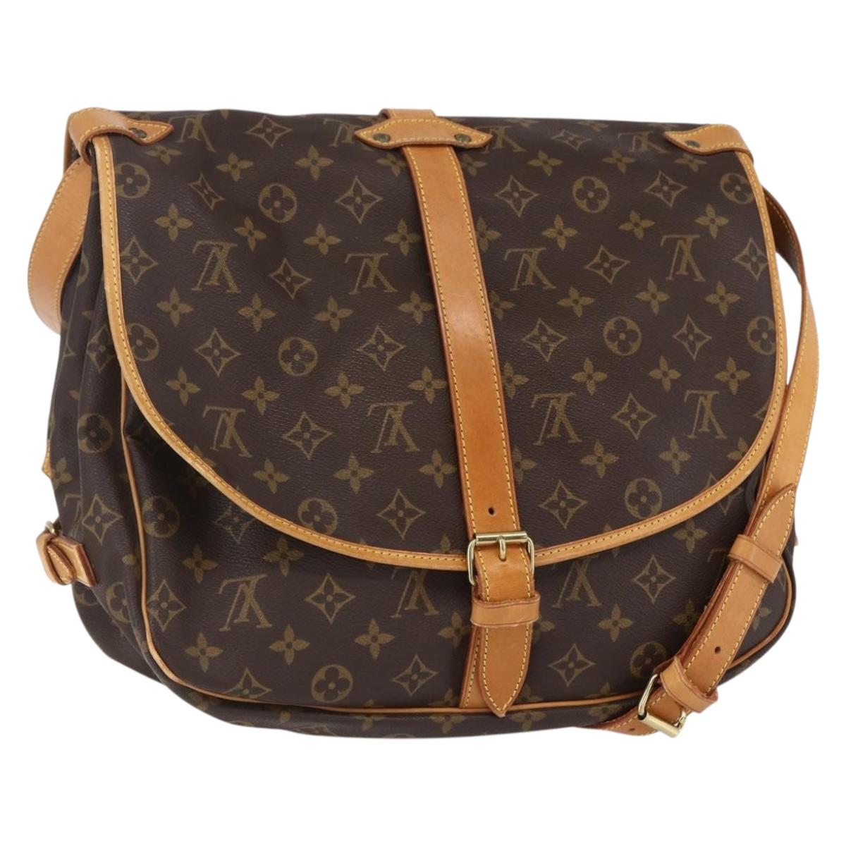 LOUIS VUITTON Monogram Saumur 35 Shoulder Bag M42254 LV Auth ka384