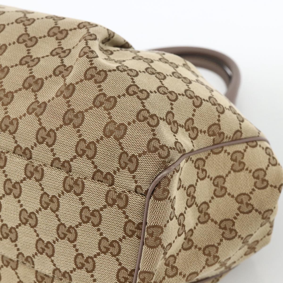 GUCCI GG Canvas Sukey Hand Bag Beige Gold 211944 Auth ka3843A