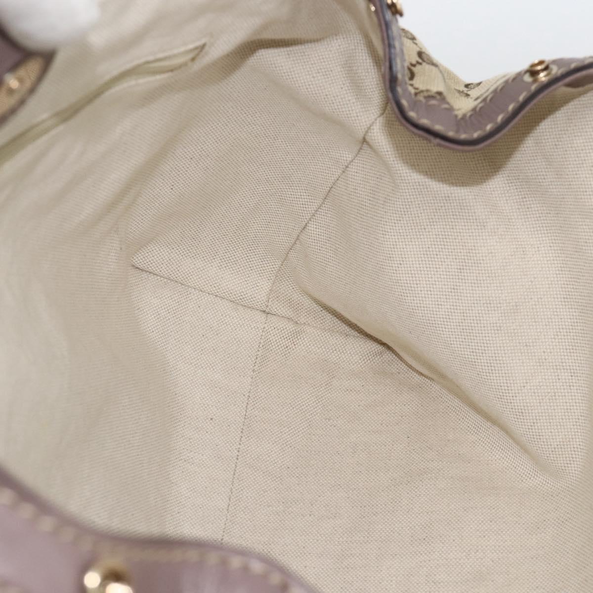 GUCCI GG Canvas Sukey Hand Bag Beige Gold 211944 Auth ka3843A