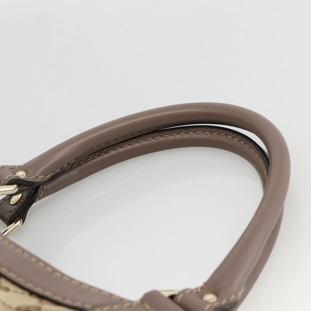 GUCCI GG Canvas Sukey Hand Bag Beige Gold 211944 Auth ka3843A