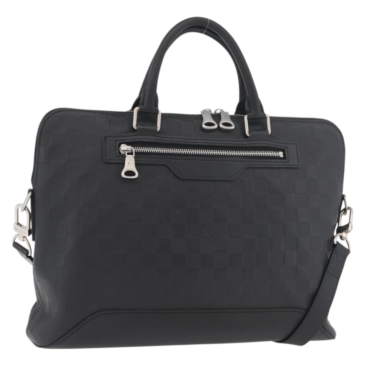LOUIS VUITTON Damier Infini Avenue Business Bag Black Onyx N41019 Auth ka3855A