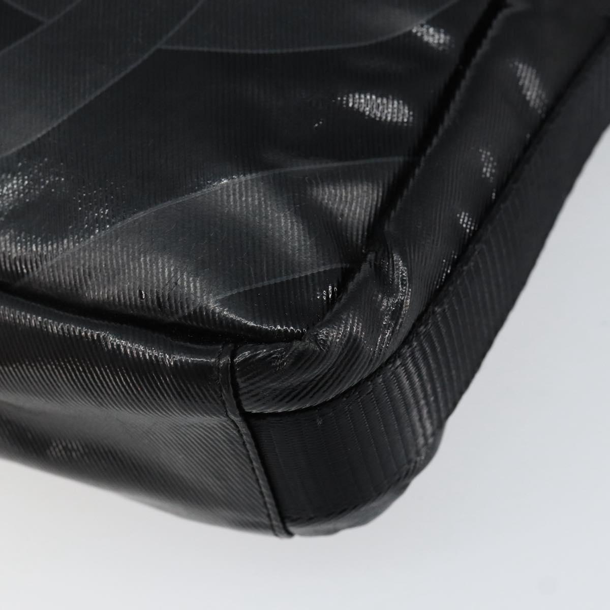 CHANEL Sports Line Shoulder Bag Patent leather Silver Black CC Auth ka387