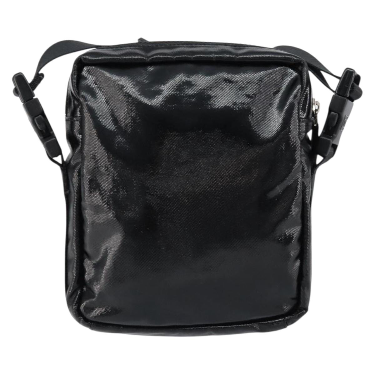 CHANEL Sports Line Shoulder Bag Patent leather Silver Black CC Auth ka387