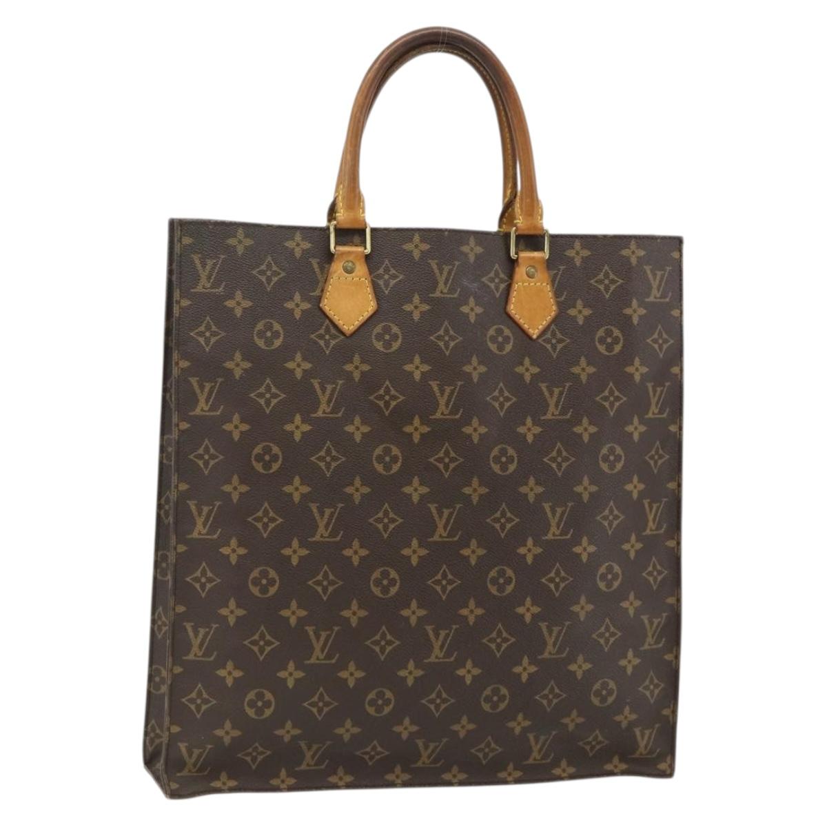 LOUIS VUITTON Monogram Sac Plat Hand Bag M51140 LV Auth ka3879
