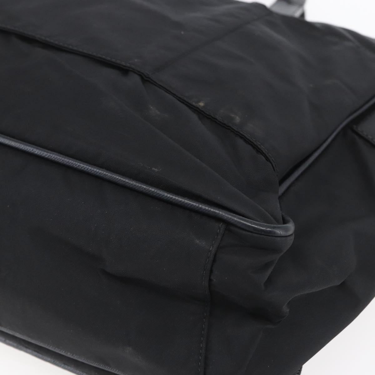 PRADA Business Bag Nylon Black Silver Auth ka390