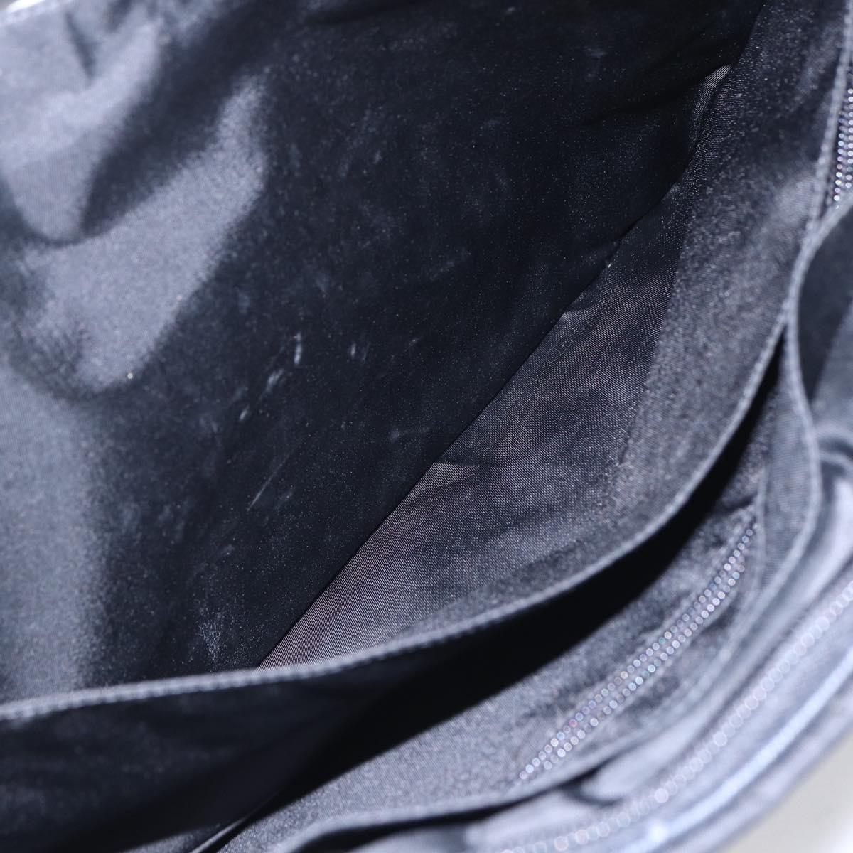 PRADA Business Bag Nylon Black Silver Auth ka390