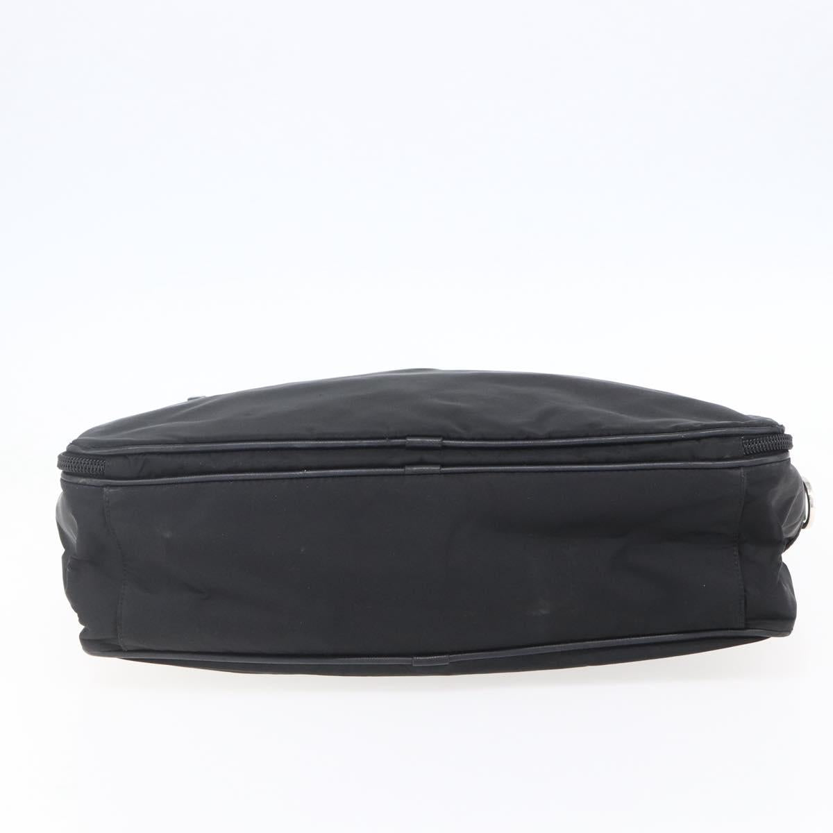 PRADA Business Bag Nylon Black Silver Auth ka390