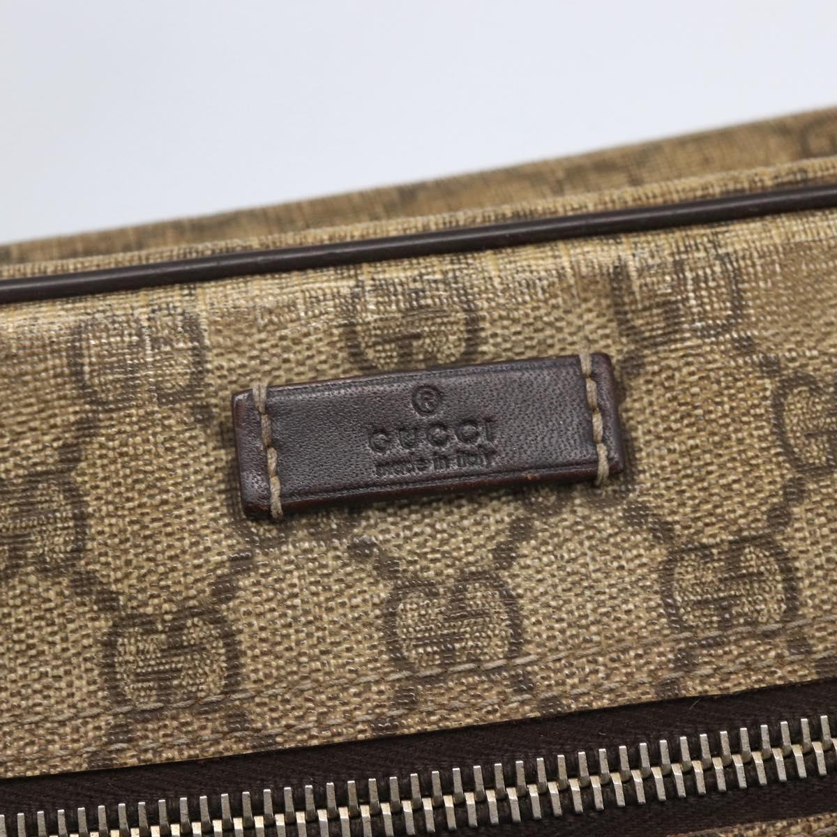 GUCCI GG Supreme Shoulder Bag PVC Brown Gold 201448 Auth ka392